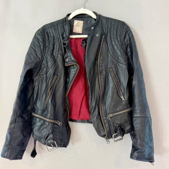 We the Free Fenix Vegan Leather Moto Jacket Size Large - Picture 2 of 6